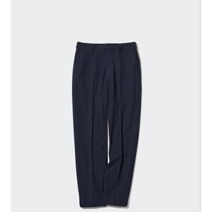 Uniqlo Navy Pinstripe Smart Ankle Pants | 2-Way Stretch Elastic Waist  Size L